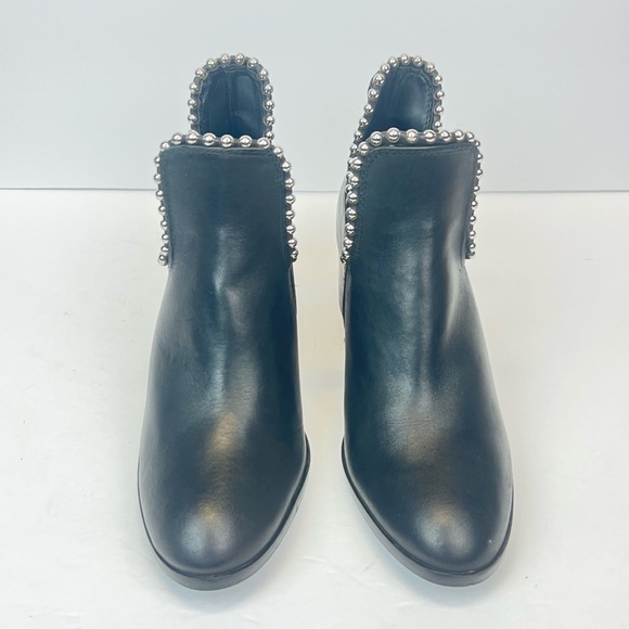 Gianni Bini Nubuck Leather Slip On Ankle Boots Women’s Size 9M Black Leather - Picture 4 of 11